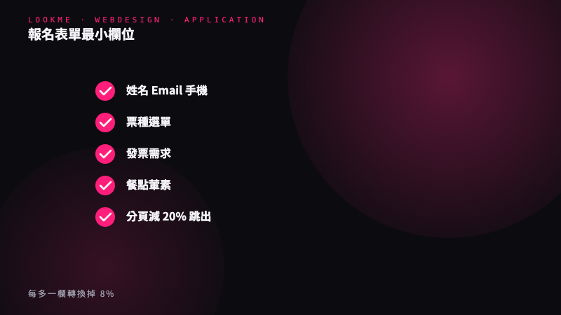 報名表單設計 UX 原則