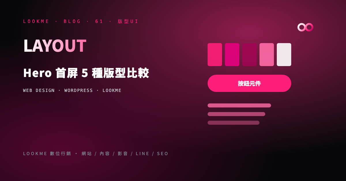 Hero 首屏 5 種版型完整比較：適用情境與轉換率