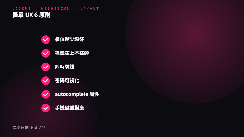 表單 UX 6 原則